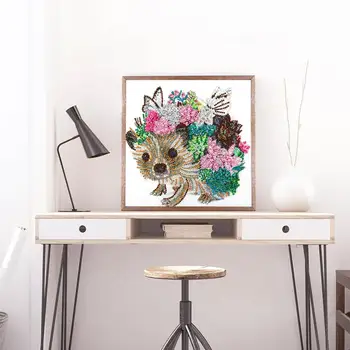 5d DIY diamond vyšívané Ježek kaktus, speciální tvar pro diamond malování. Ve tvaru diamond květina domácí dekoraci, dárek 30x30