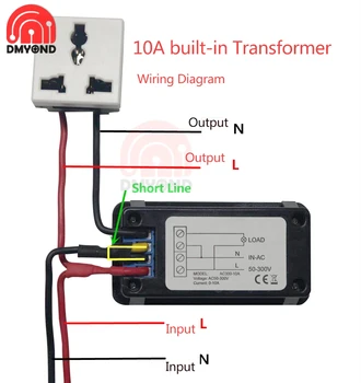 AC50-300V 10A/100A Digitální Voltmetr Ampérmetr Teplota Napájecí Napětí Amp Tester s Externí Spínací/Zavřeno CT Transformátor