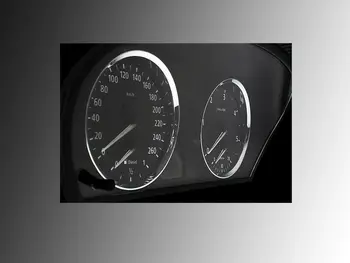 Chrome Rychloměru Ciferník Kroužky Rámeček/Lišta pro BMW E60 E61 Pre-LCI M5
