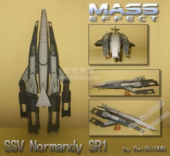Mass Effect 2 SSV Normandy SR1 kosmická Loď 3D Papírový Model DIY