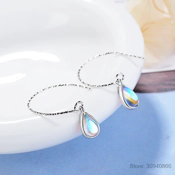 Módní Moonstone Kámen Náušnice 925 Sterling Silver Náušnice Pro Ženy, Krásné Nové korejské Ženské Ucho Šperky oorbellen