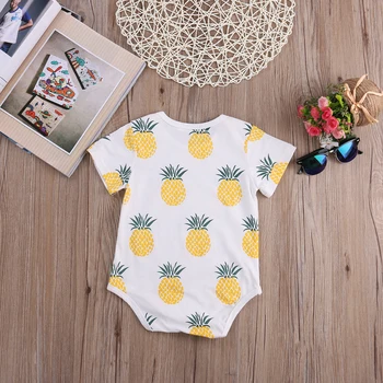 Nové Baby Boy Oblečení, Batolata Kreslený krátký rukáv ananas bavlna Děti dětské kombinézy Dětské Pyžamo Kombinézy