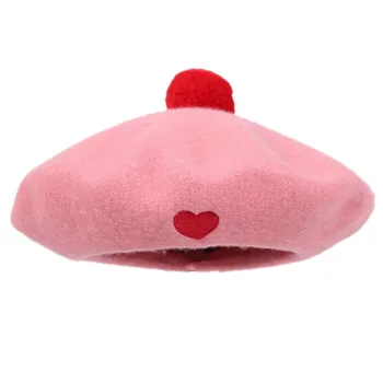 Nové Příjezdu 2 velikosti Japonský Styl Mori Dívka Lolita Kawaii Růžové Láska Srdce Baret Klobouk Malíř Beret Čepice Pro Ženy Zimní Čepice