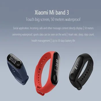 Originální Xiaomi Mi Sport Chytré Hodinky Band 3 Bluetooth4.0 Oranžová Barva Srdeční Frekvence Monitoru Smart Band Pro Android iOS