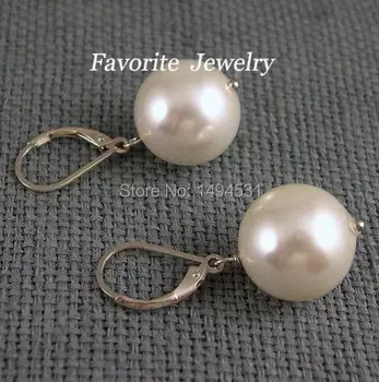 Velkoobchod Pearl Šperky - AAA 14-14.5 MM Bílé Barvy, Matka - Of - Perla Houpat Náušnice Set - Doprava Zdarma