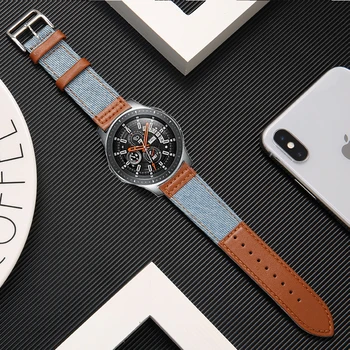 22mm popruh pro Samsung S3 Hranice Galaxy hodinek 46mm huawei watch gt 2 kapely amazfit GTR 47mm náramek kůže+nylon příslušenství