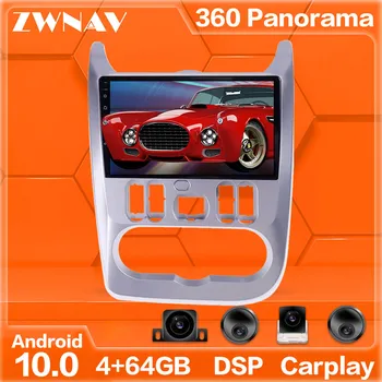 360 Kamery Android 10 systém Auto Multimediální Přehrávač Pro Renault Logan 2009-2013 GPS Navi Rádio stereo IPS Dotykový displej hlavní jednotky