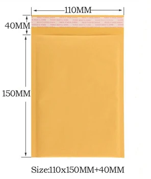 50 ks 20x25/11x19cm Bublina Odesílatelů Polstrované Obálky Velké Velikosti Kraft Papír Vzduchu Bublinkové Obálky, Dárkové Balení Pytel Žluté Barvy