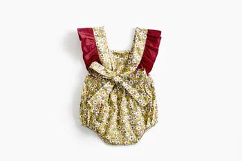 Baby Dívky Šaty Letní Květinové Tisk Novorozence Kombinéza Princezna Dítě Sunsuit Oblečení S Hlubokým Výstřihem Batole Oblečení Pro Dívky