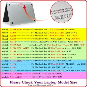 Crystal Cover pro Apple Macbook Air 13 Případ M1 Čip A2337 A2179 A1932 Dotykový Panel Pro 16 11 12 15 v New Pro 13 Případ A2338 A2289