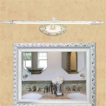 Evropské Klasické Luxusní Bílé/Zlaté Vyřezávané Pryskyřice Led Zrcadlo Světlo pro Ložnice Koupelna Kabinet 54/68cm Pryskyřice Nástěnné Svítidlo 2224
