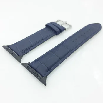 Kožený Popruh pro iwatch 5 4 3 2 1 Tmavě Modrá Barva Sport poutkem pro Apple Watch Band 44 mm 40 mm 42 mm 38 mm + Adaptéry