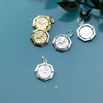UQBing Čistá Stříbrná Barva Ženy Geometrické 14,5 mm Velké Mince Přívěsek Přívěsky DIY Šperky Velkoobchod