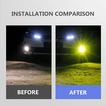 2KS H11 H8 Auto LED Žárovky Dual color Jízdy Mlhové Světlo Žárovky Pro Chevrolet Cruze Camaro Sonic Jiskra Rovnodennosti 2013-