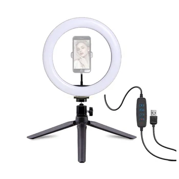 10 Palcový Selfie LED Ring Light Studio Lampa s Live Desktop Stativ Telefon Držitel Stojan Fotografické Ringlight pro Desktop Youtube