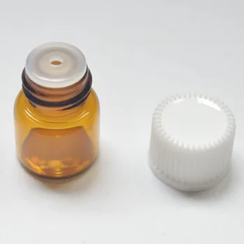 100ks 1 ml hnědých Skleněných lahvičkách pro jednorázové použití Esenciálních Olejů Parfém Kapalina Malou Láhev Deodorant Kontejnery