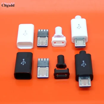 100ks Černá Bílá Micro USB 5Pin Konektor Samec Konektor Svařování Data OTG Line Rozhraní, DIY Datový Kabel Příslušenství