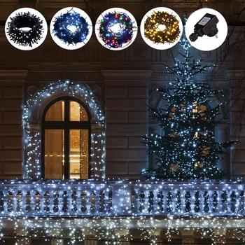 100M 30M 20M LED String Světla Garland Venkovní Vodotěsné Víla světla pro Vánoční Stromky Nový Rok, Strana Svatební Dekorace