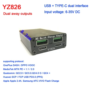 100W Rychlé nabíjení modulu PD QC DC Rychlé nabíjení adaptér USB TYPE-C DC 12V 24V ÚPLNÝ protokol QC 40 Huawei SCP FCP PD QC 2.0 3.0