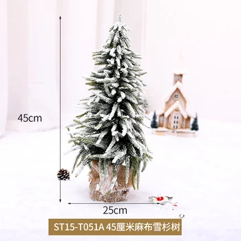 10ks malých mini Vánoční strom, kreativní pytlovina hrnou sníh scény rozvržení zobrazení okna restaurace, recepce, dekorace 2021