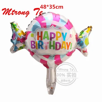 10ks Mini 48x35cm Happy Birthday Sweet Shop Fólie Balónky Karikatura Design Candy Balón Dítě Narozeniny Party Dekorace Dodávky