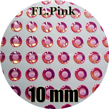 10mm 3D Fluorescenční Neon Pink (Bílá Žák) / Velkoobchod 280 Měkké Tvarované 3D Holografické Rybí Oči, Řemeslo