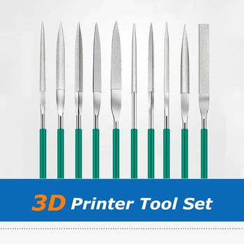 10pcs/set Clean-Up Tool Kit Vysoká Tvrdost Diamantu Souboru Nastavit 3D Tištěný Model, a Odjehlování Clean-up Pro 3D Tiskárna Díly