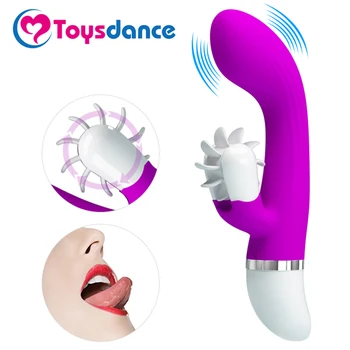 12 Rychlostí, G-bod Silikonový Vibrátor Orální Sex Klitorisu Rotace Jazyk Sex Hračka pro Ženy, Orgasmus Stimulátor pro Dospělé Páry, Sex
