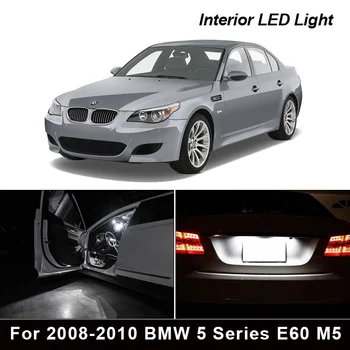 15X Canbus Interiéru vozu LED Světlo, Sada Pro období 2008-2010 BMW 5 Series E60 M5 pro Nohy Mapu Dome Kufru, Odkládací Schránka osvětlení spz