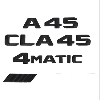 1ks 3D ABS Černá matná ABS CLA 45 Kufru Auta Zadní Dopisy Odznak Logo Nálepka pro Mercedes Benz AMG Znak Třídy 4MATIC