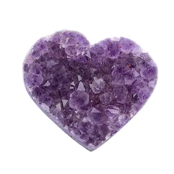 1ks Přírodní Ametyst Krystal Láska Srdce Tvar Quartz Léčení Kámen Pro Domácí Dekorace Ornament Fialová Feng Shui Stone Dropship