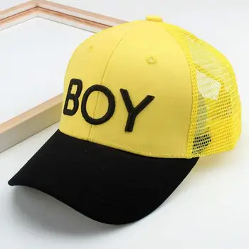 2-8 Let Děti Chlapci Baseball Cap Dívky Mesh Trucker Snapback Hat Black 3D Dopis Žlutá Bílá Modrá Červená