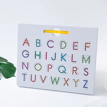 2 V 1 Magnetické Rýsovacím prkně Montessori Vzdělávací Hračky Pro Děti, Abeceda Číslo Obrysu Desky Učení ABC Dárky