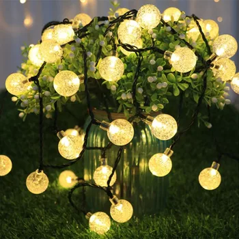 20/50 LED Crystal ball 5M/10M Solární Svítilna Power LED Řetězec Víla Světla Solární Věnce Zahrada Vánoční Výzdoba pro Venkovní navidad