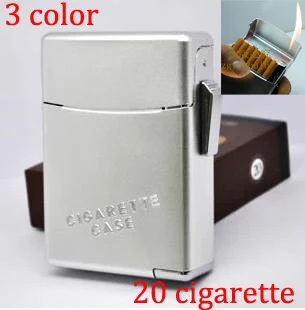 (20 cigaret)Nejlepší automatické kovové pouzdro na cigarety s lehčí,pánské zapalovač box
