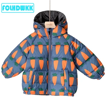 2019 chlapců bundu dítě kabát pro dívky, tlusté zimní krátký kabát pro děti oblečení karikatura tisk bundu