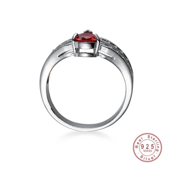 2019 Hot Prodej Luxusní Stříbrné Barvě s Kubický Zirkon Prsteny Unikátní Granátový Prsten Pro Ženy Zásnubní Svatební Šperky Dárky