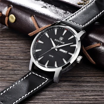 2019 Původní BENYAR Top Luxusní Značky Pánské Quartz hodinky, ležérní Módní pravé kůže, vodotěsné Muži Hodinky horloges mannen reloj