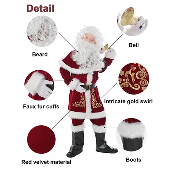 2020 Dívky Chlapci Vánoční Santa Claus Kostým Cosplay Vánoce s Rodinou dar, Strana, Nový Rok Maškarní kostým Oblečení Set Mužů, Žen