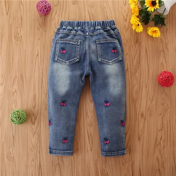 2020 jaro podzim děti oblečení Květinové ležérní džíny kalhoty dětské Oblečení Baby Girls Denim Tužka Kalhoty Dívčí džíny