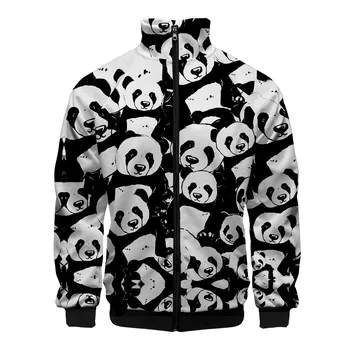 2020 Legrační Panda 3D Stojan Límec na Zip Bunda Ženy/Muži Dlouhý Rukáv Bundy Ležérní Módní Styl Streetwear Oblečení, Zvíře