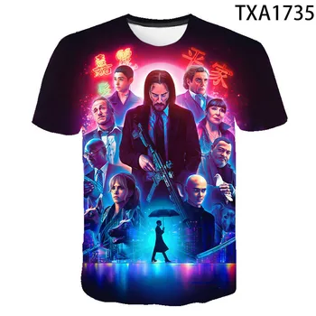 2020 Nové Letní Film John Wick 3D T shirt Muži Ženy a Děti Móda Streetwear Chlapec Dívka Děti Tištěné T-shirt Cool Topy Tee