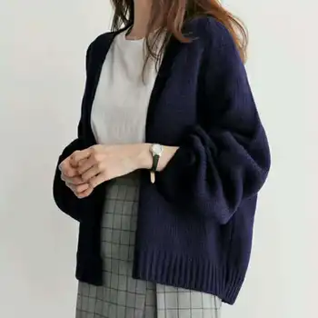2020 podzim nový korejský módní styl líný volné krátké pletené svetr svetr kabát student dívka