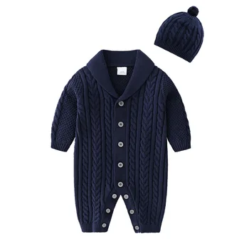 2020 Zimní dětské pletené romper Baby Dívčí dětské Kombinézy pletení kombinéza+čepice pro dívky&chlapci vánoční oblečení pro novorozence dvojčata