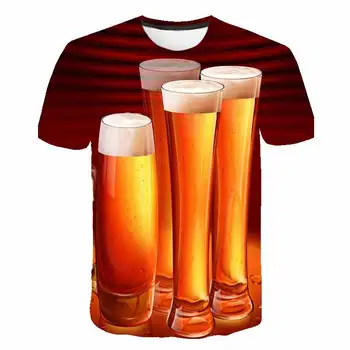 2020 Žlutý pěny, v létě pivo digitální 3D tisk tričko muži a ženy kolem krku s krátkým rukávem T-shirt ležérní XXS-6XL