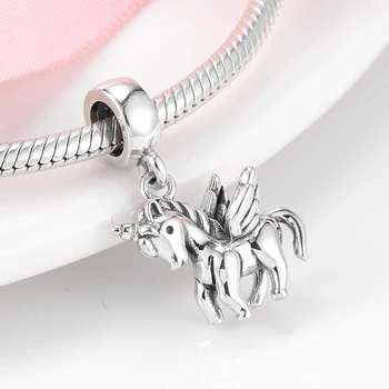 2021 Módní 925 Sterling Silver Patrona Unicorn Korálky Kouzlo Fit Původní Kouzlo JIUHAO Náramek Výrobu Šperků