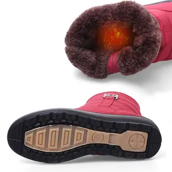 2021 Módní sníh boty dámské pevné neformální boty ženy zimní kotníkové boty dámské boty teplé kolo toe boty na zip ženy boty