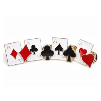 2021 Nové Hrací Karty, Kovové Poker Set Rýč Klubu Kolíky Smalt Brož Šperky Brože Pro Ženy Klopě Pin Pánské Doplňky