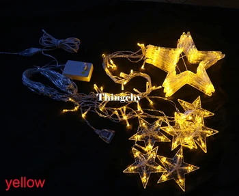 220V 138pcs víla LED string světla, Hvězda Závěs Světla, Vodotěsné venkovní vánoční dekorace pro domov, svatební Věnce natal