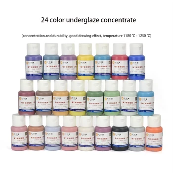 24 barev keramickou glazurou barvy keramické pigment / 80g láhev střední teploty keramické pigment